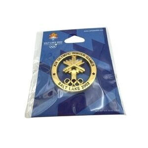 Salt Lake 2002 XIX Olympic Pin Round Emblem Sealed Official Licensed